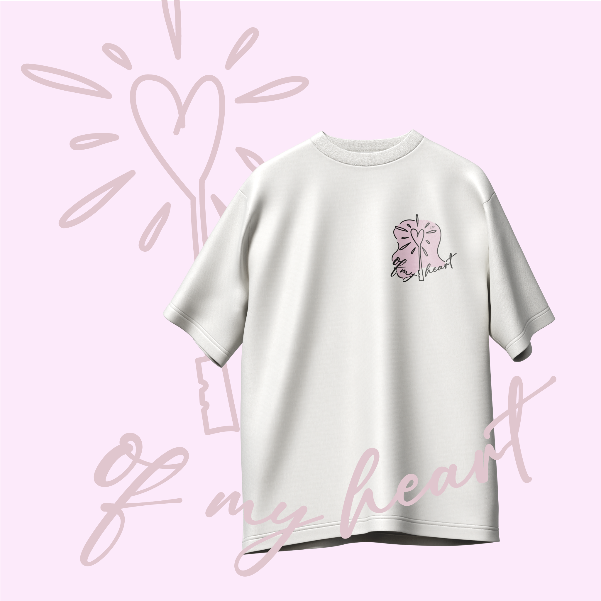 Matching tshirts (x2) Key/Heart oversize,220g