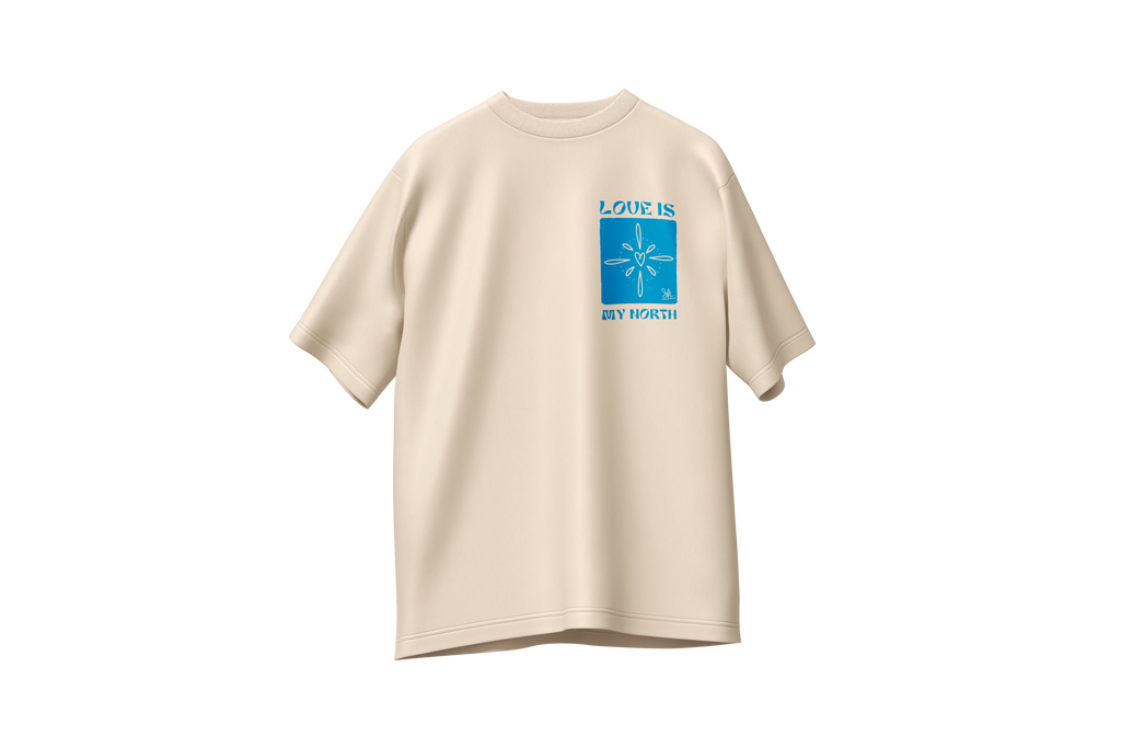 Tshirt oversize "Love is my North" 220g