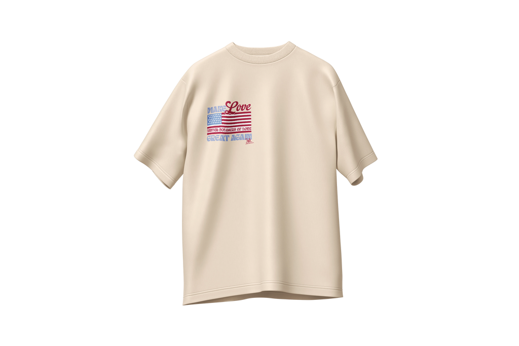Tshirt oversize Make Love Great Again 220g