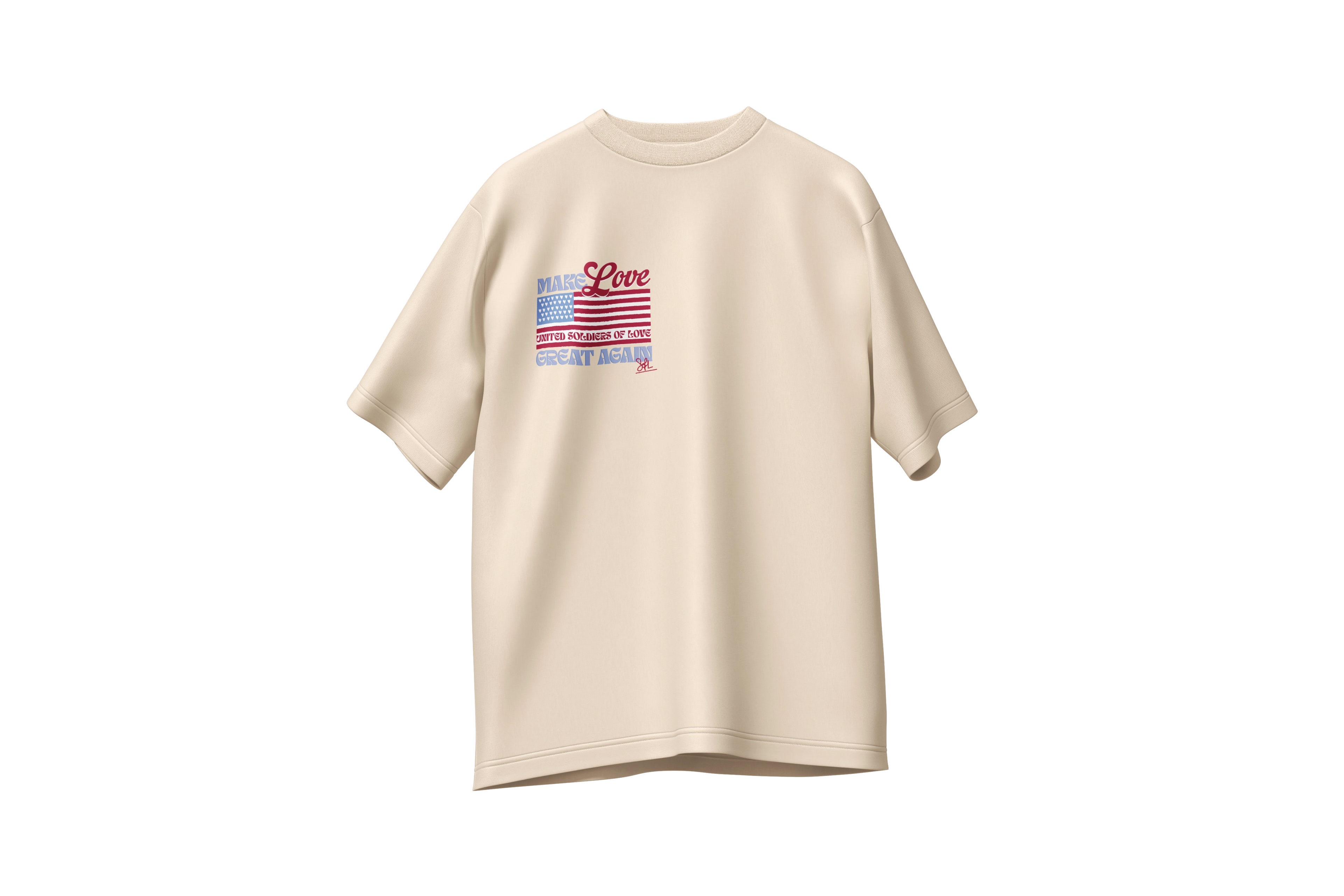 Tshirt oversize Make Love Great Again 220g